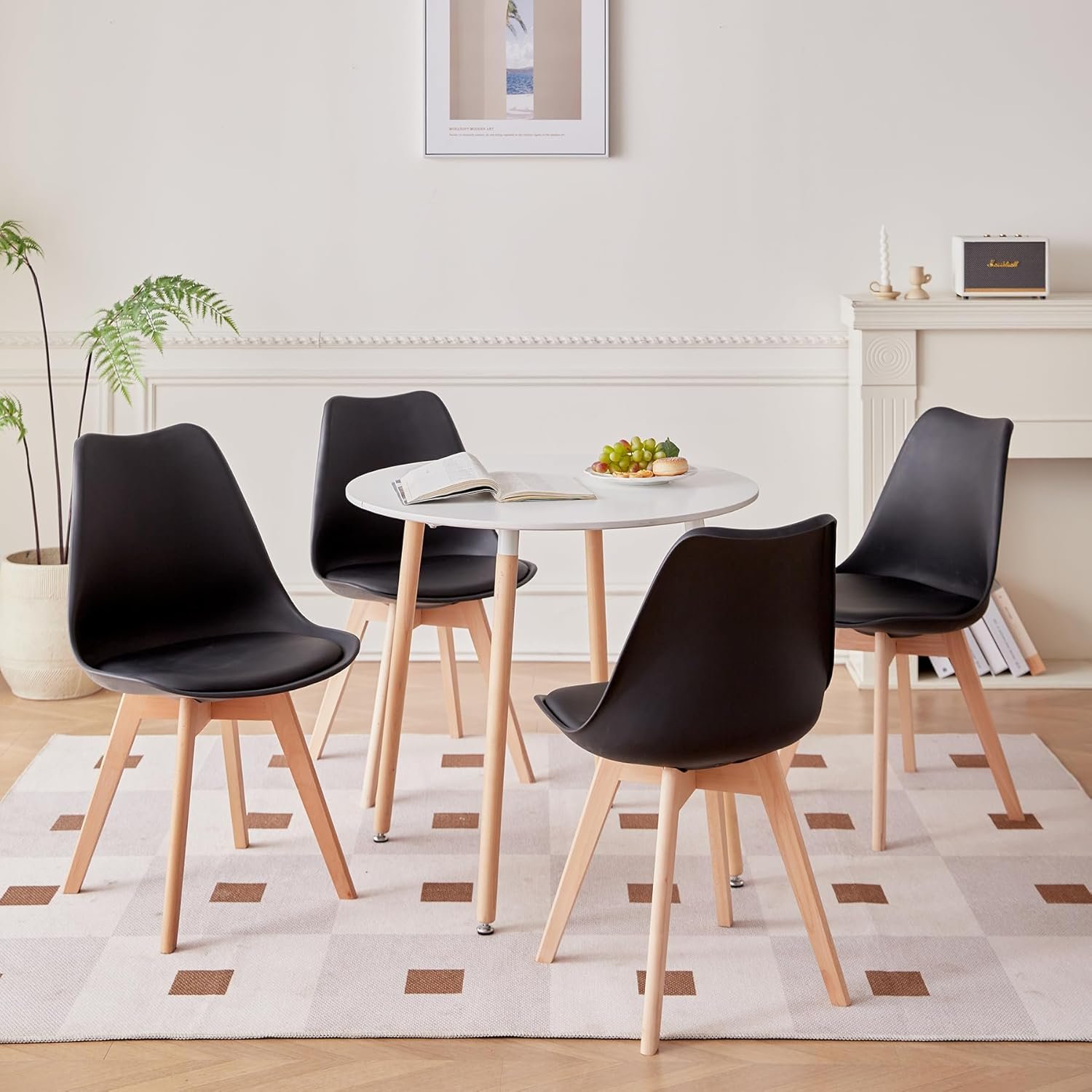 Ensemble de Table et 4 chaises pour Cuisine, terrasse, Jardin, Balcon, Salle à Manger