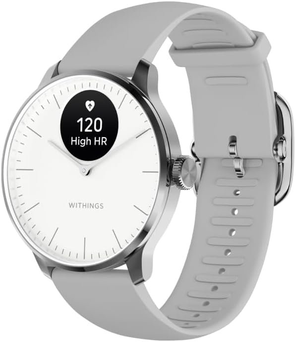 ScanWatch Light – Montre Intelligente Hybride, Surveillance Cardiaque 24h/24, 7j/7, Suivi d'activité, Suivi du vélo, Surveillance du Sommeil, GPS connecté