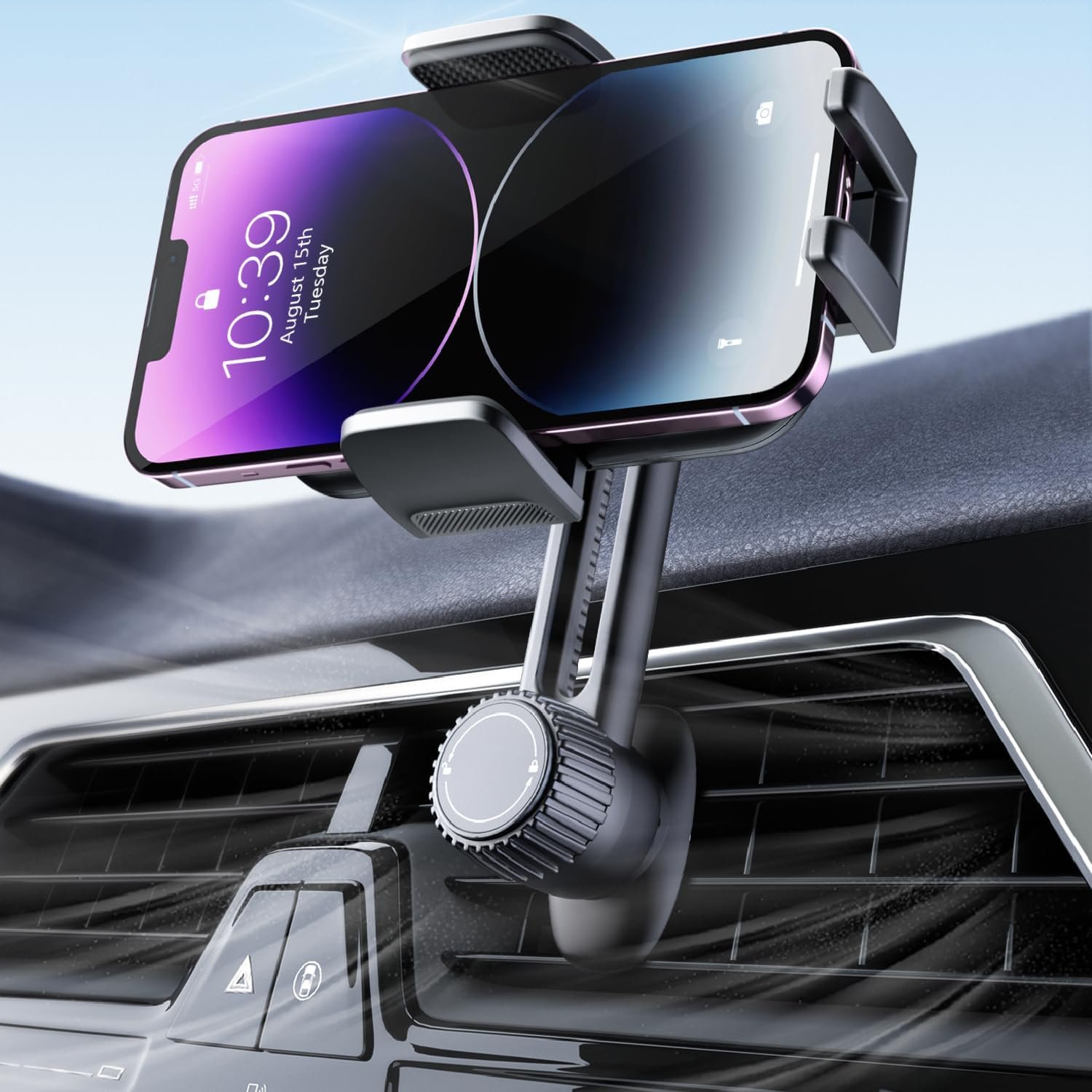 Support Telephone Voiture Porte Téléphone: [360° Rotation & Opération à Une Main]