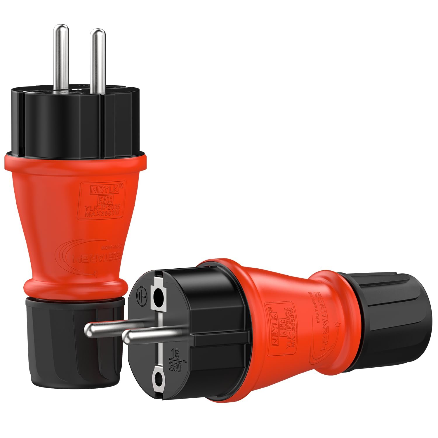 Prise Mâle 220V IP54 | Fiche de Protection Robuste en Caoutchouc & Plastique