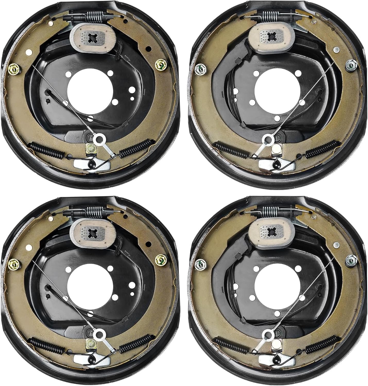 VEVOR Electric Trailer Brake Assembly, 12" x 2", 2 Pairs | Self-Adjusting Electric Brakes Kit, 7000 lbs Axle, 5-Hole Mounting, Backing Plates, 2 Right + 2 Left