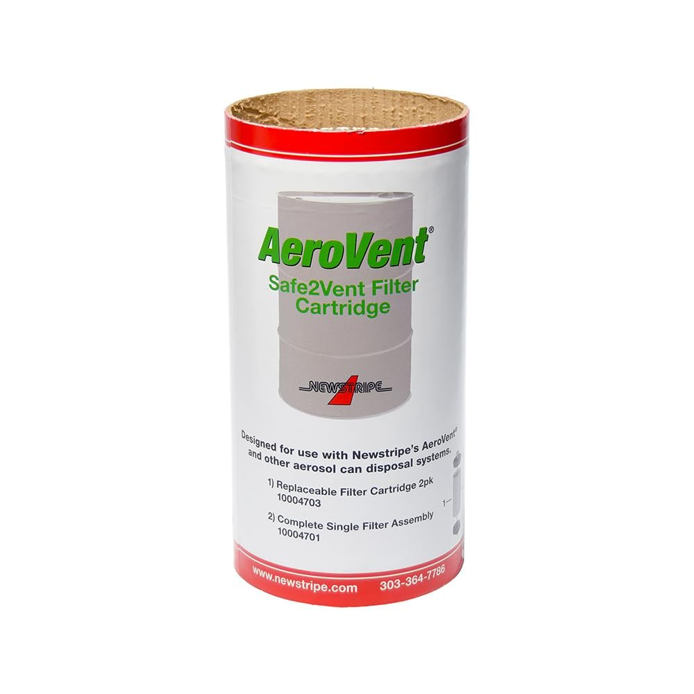 Cartouche filtrante de rechange AeroVent Safe2Vent (réf. 10004702) | (unité individuelle) | Filtre à charbon pour systèmes d’élimination des aérosols | Cartouche facile à installer | Conforme aux réglementations des 50 États américains | Fabriqué aux État