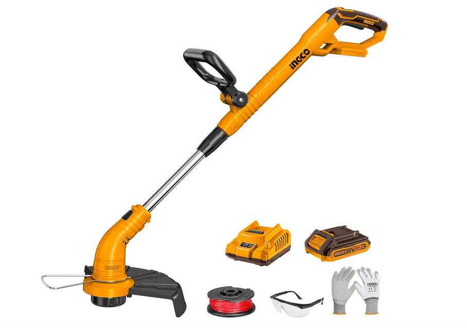 INGCO Débroussailleuse sans Fil B0D1KSM4DP 20V; 8200TR/Min avec 1 Batterie 2,0Ah et Chargeur CGTLI20301