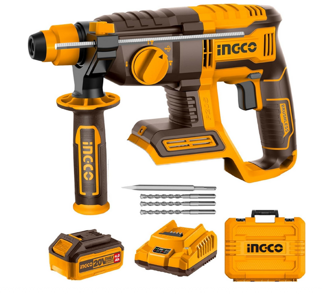 INGCO B0D1KW8M9M Marteau Perforateur Sans Fil SDS-Plus 20V