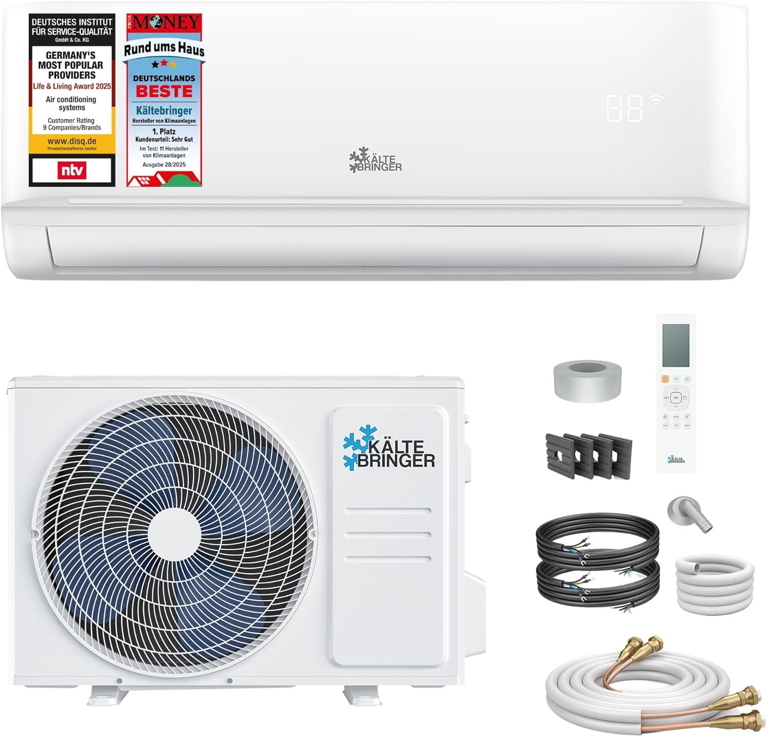 Split Climatiseur Quick Connect 12000 BTU - 3,5 kW - Avec fonction de chauffage - très silencieux & économe en énergie