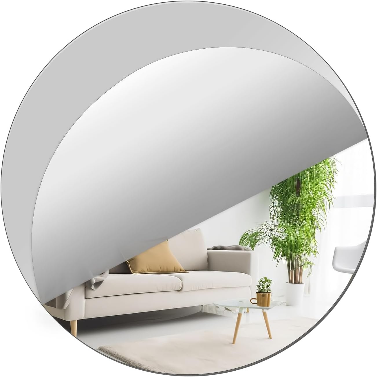 Miroir Mural Adhesif 20cm Miroir Rond Autocollant Muraux Flexible Miroir Acrylique