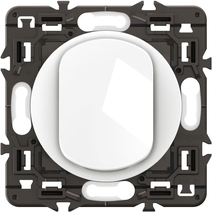 Interrupteur Simple ou Va-et-vient - 10A - Commande d'Eclairage Complète - Prêt à Installer à compléter avec une Plaque - Blanc - Lot de 4