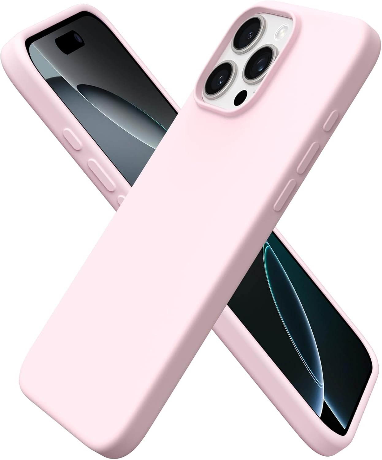 ORNARTO Coque pour iPhone 16 Pro Max, Housse en Silicone Liquide Compatible avec iPhone 16 Pro Max Étui Fine Slim (Rose)