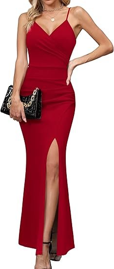Missufe Robe de soirée pour femme , Taille: XL (Couleur: Rouge)