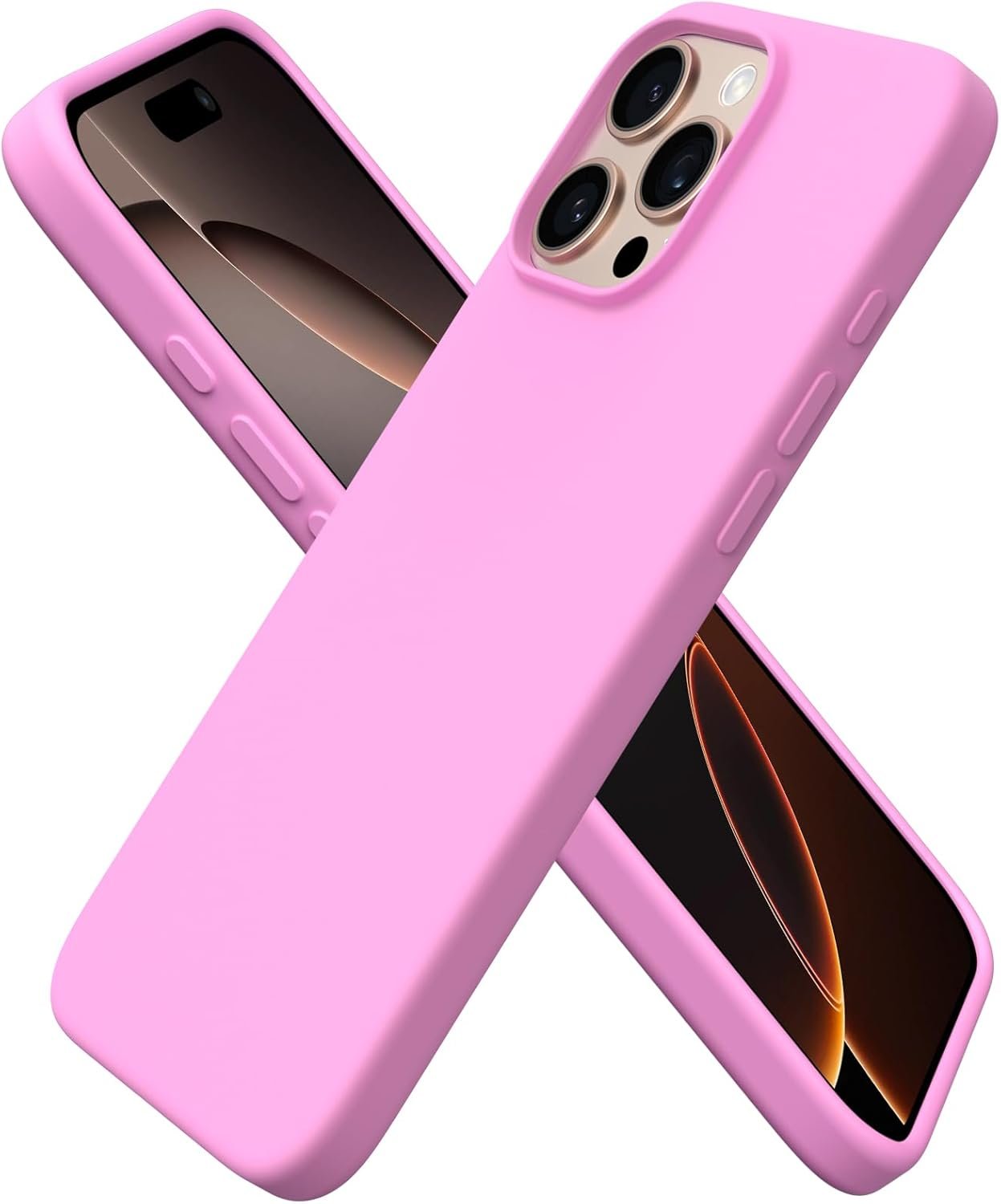 ORNARTO Coque pour iPhone 16 Pro Max, Housse en Silicone Liquide Compatible avec iPhone 16 Pro Max Étui Fine Slim (Fleur de Cerisier)