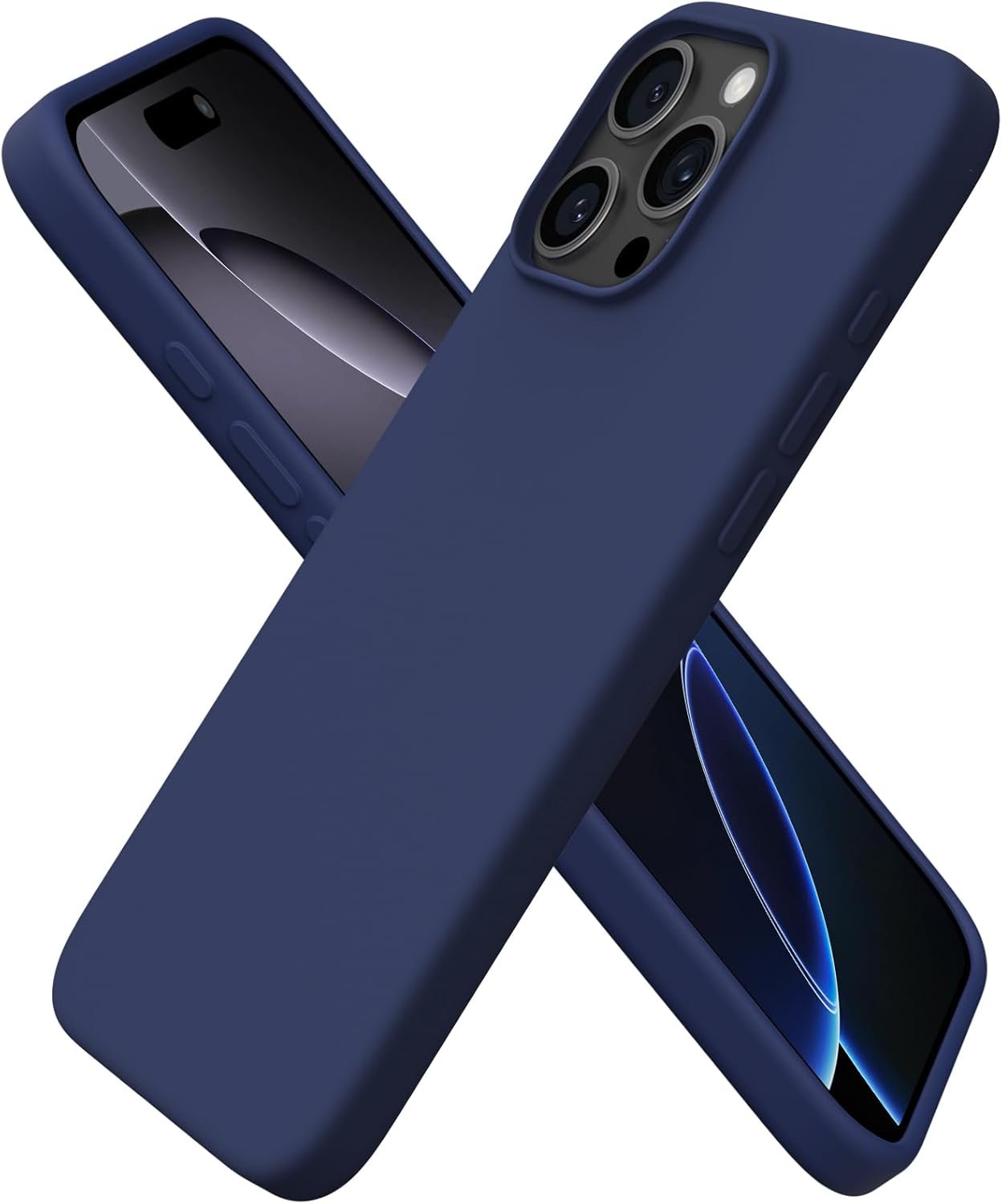 ORNARTO Coque pour iPhone 16 Pro Max, Housse en Silicone Liquide Compatible avec iPhone 16 Pro Max 6,9 Pouces, Étui Fine Slim (Bleu Marine)