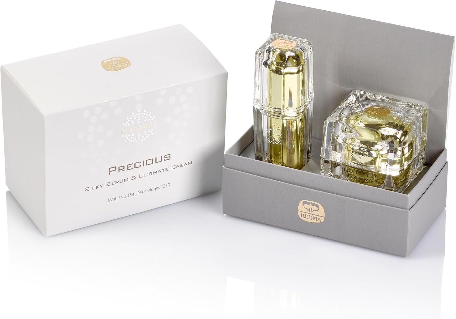 Set de Soins Anti-Âge pour la Peau - Sérum et Crème - Q10 et Multivitamines - 50g + 30g