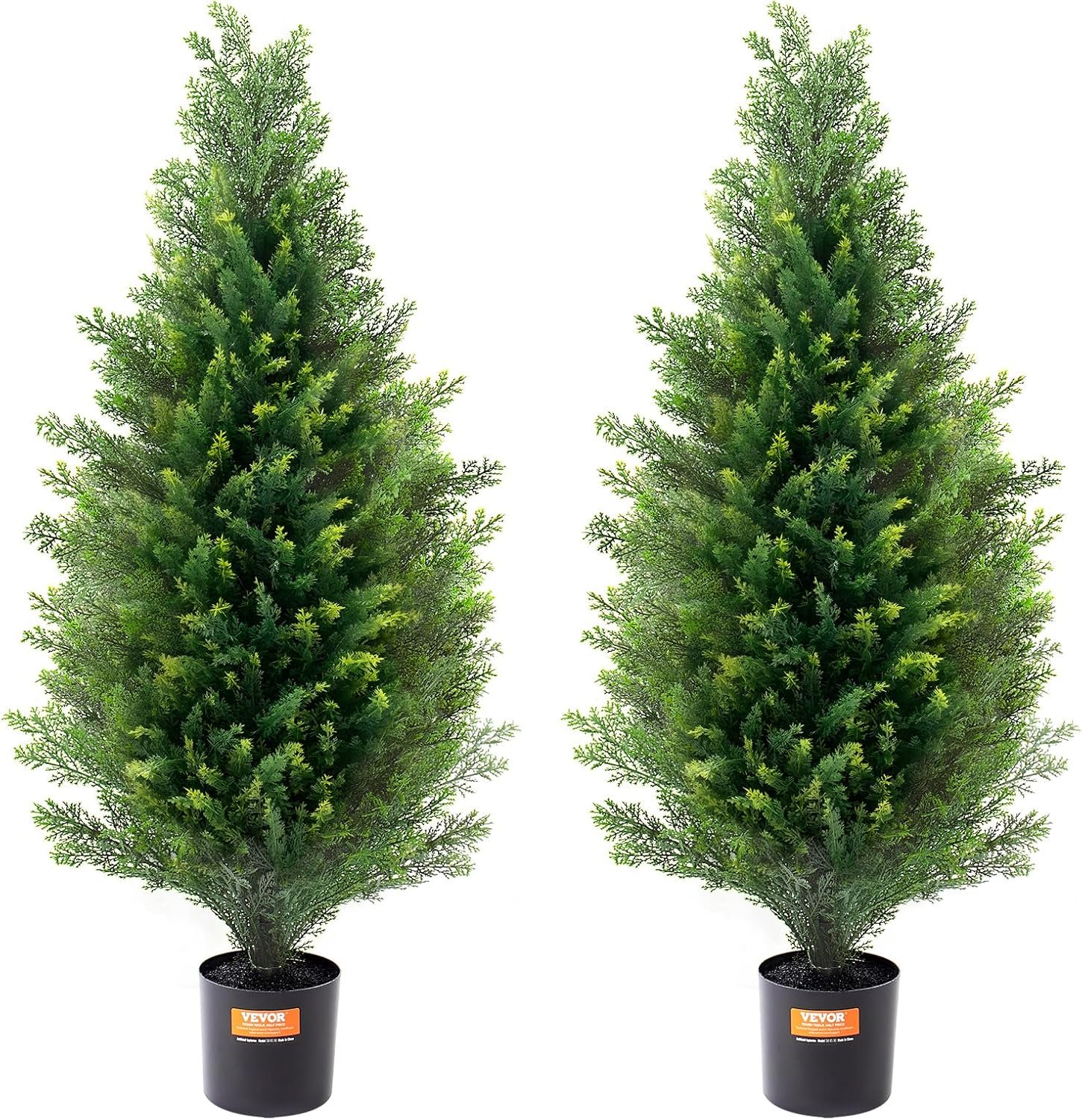 Arbre Topiaire Artificiel Cèdre, Lot de 2, 91,4 cm, avec Feuilles Supplémentaires et Pot, Feuilles Persistantes, Résistante aux UV
