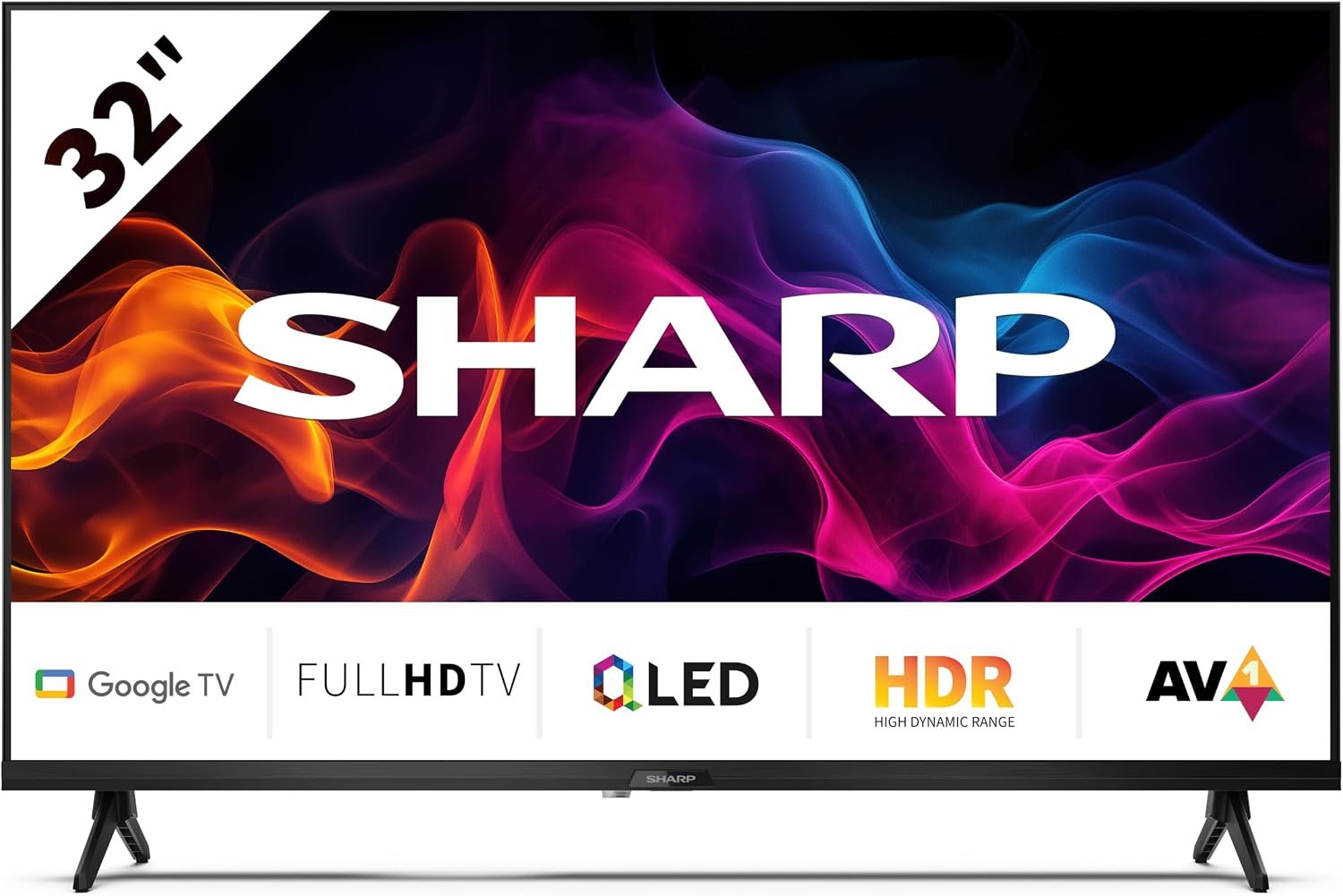 Smart TV 32 pouces H.265/HEVC, DVB-T2, Classe énergétique E