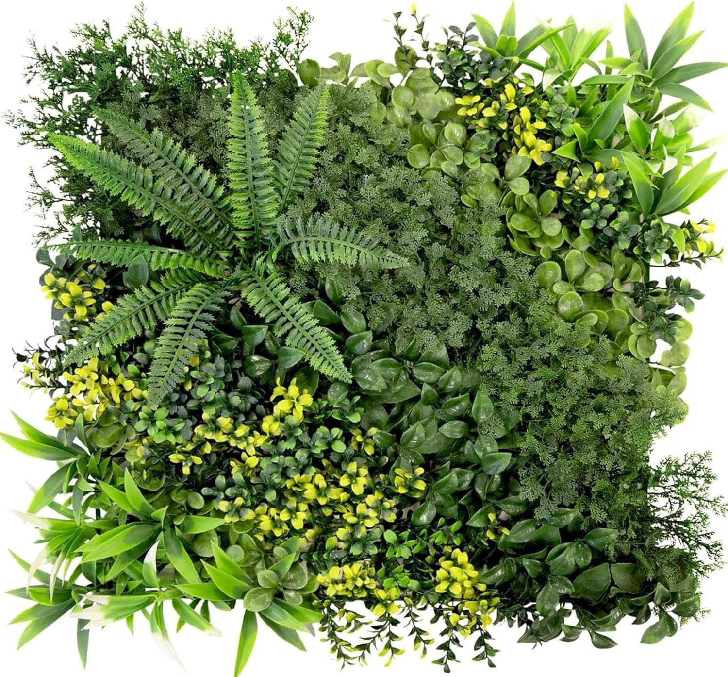 Mur végétal Artificiel - Plantes artificielles à Fixer au Mur - Décoration Murale élégante pour Une Ambiance Naturelle - Résistante aux intempéries (Multielements, 50 x 50 cm)
