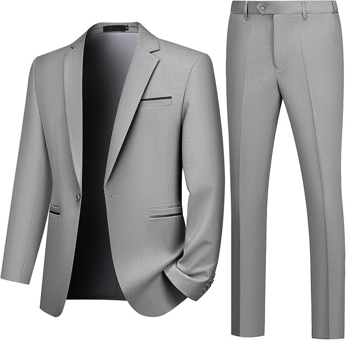 Costume Homme 2 Pièces Slim Fit à Un Bouton Vests de Smoking Mariage Business Mens Suits Veste et Pantalon
