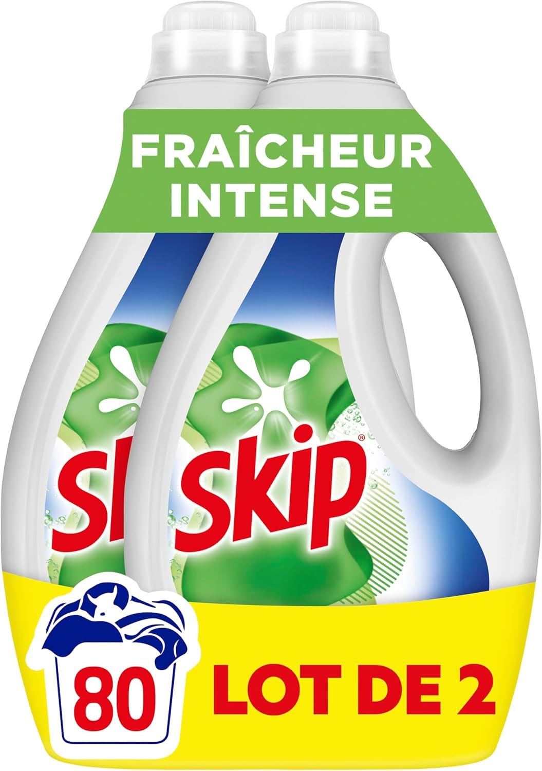 Lessive Liquide Fraicheur Intense - Action Détachante Efficace - 100% impeccable, éclatant et délicatement parfumé - 2x40 Lavages