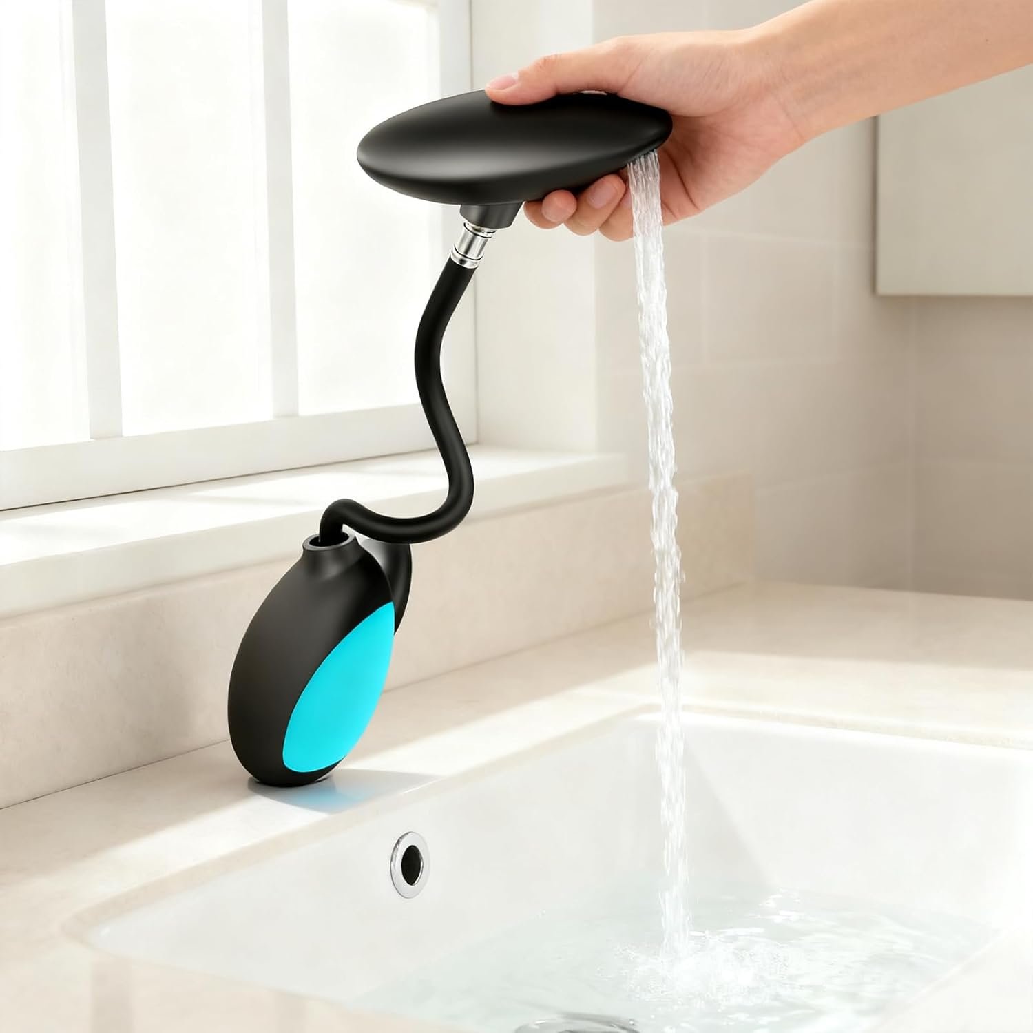 Robinet de salle de bain extensible avec éclairage multicolore, 4 modes de sortie d'eau, robinet de lavabo avec douchette extensible, mitigeur chaud et froid, rotatif à 360°