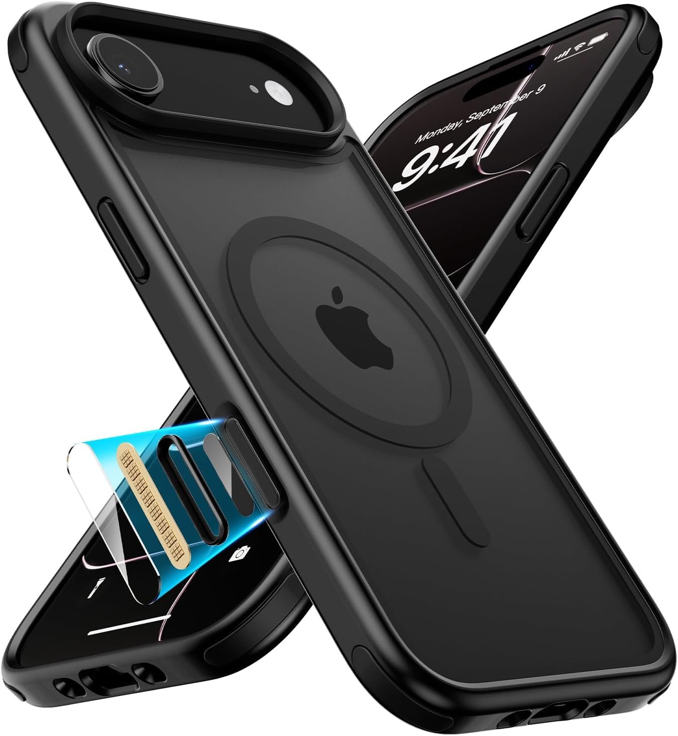 MobNano Coque pour iPhone Air, Compatible avec MagSafe Magnétique, Hybrid Coque pour iPhone Air avec Color - Noir