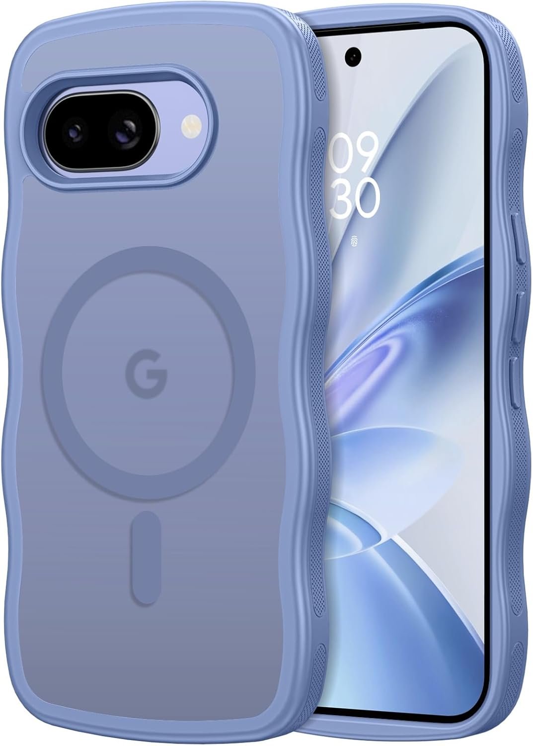 Telaso Coque Magnétique pour Google Pixel 9A, Compatible avec MagSafe, Etui Translucide Mat Arrière Housse Fine (Bleu)