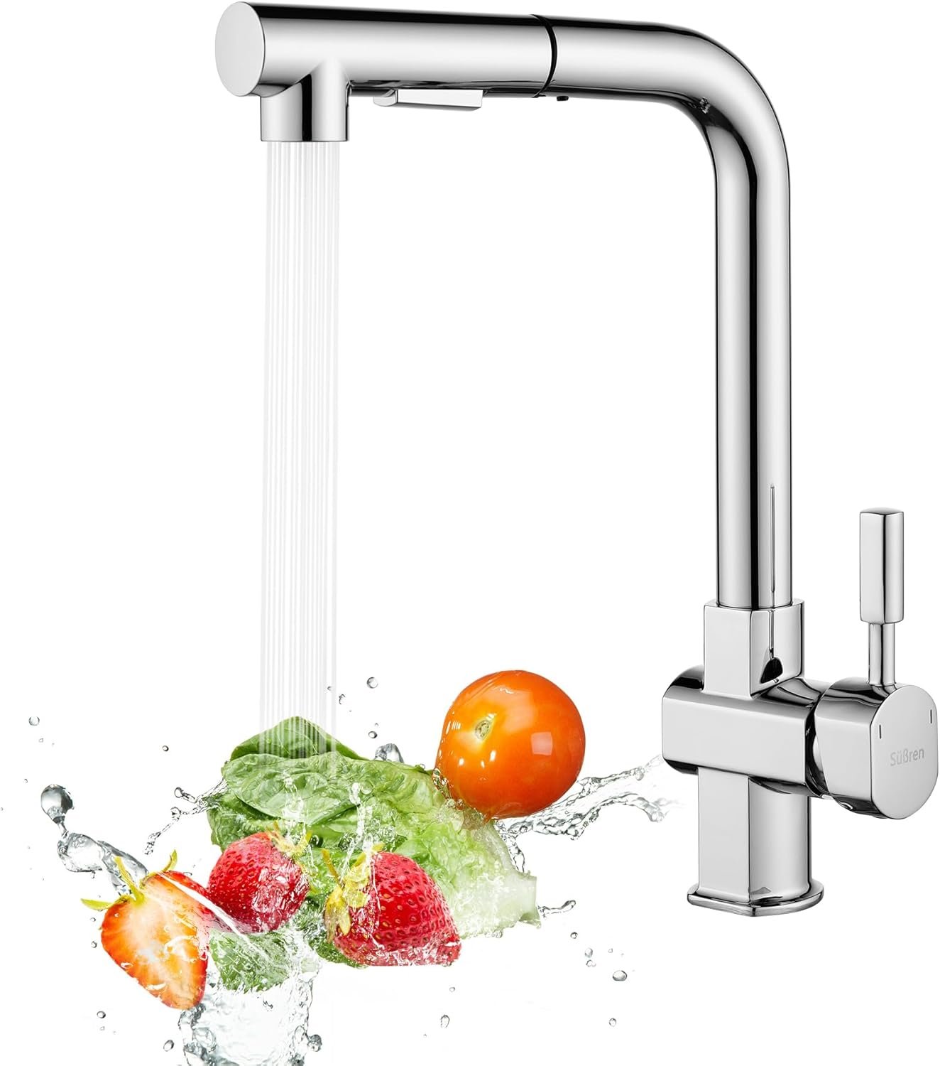 Robinet Cuisine, Mitigeur Cuisine Avec Douchette Pivotant à 360°,Mode Double Sortie,Acier Inoxydable Haute Pression