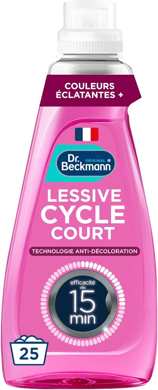 Lessive Liquide Cycle Court – Couleurs éclatantes+ – Lavage rapide en 15 minutes – Fraîcheur longue durée – Technologie anti-décoloration