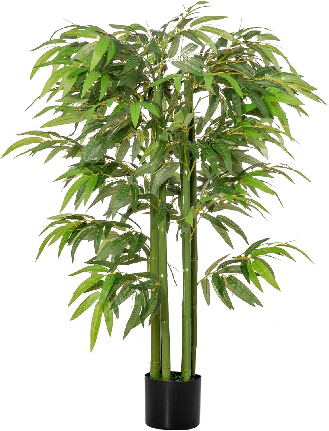Plante Artificielle Bambou Arbre Artificiel avec Pot 140 cm Vert