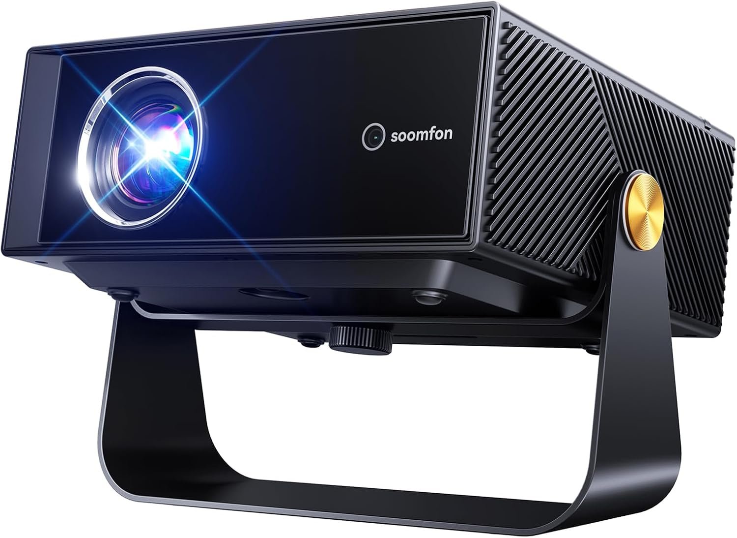 Retroprojecteur avec WiFi et Bluetooth - Videoprojecteur Portable 1080P Projecteur Video Rotatif 360° Auto Keystone Focal Zoom pour HDMI/Smartphone