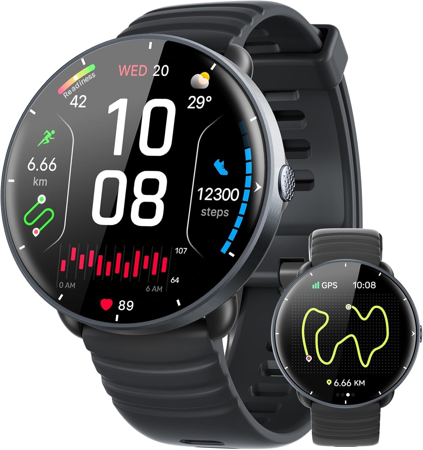 Montre Connectée GPS Intégré, Natation pour Piscine/Eau Libre