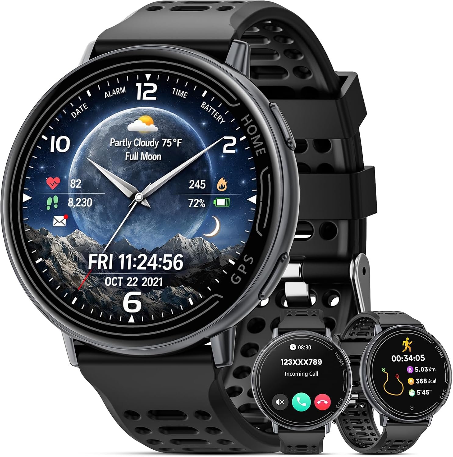Montre Connectée 1.39 "pour, avec GPS/Bluetooth appels/Fréquence Cardiaque