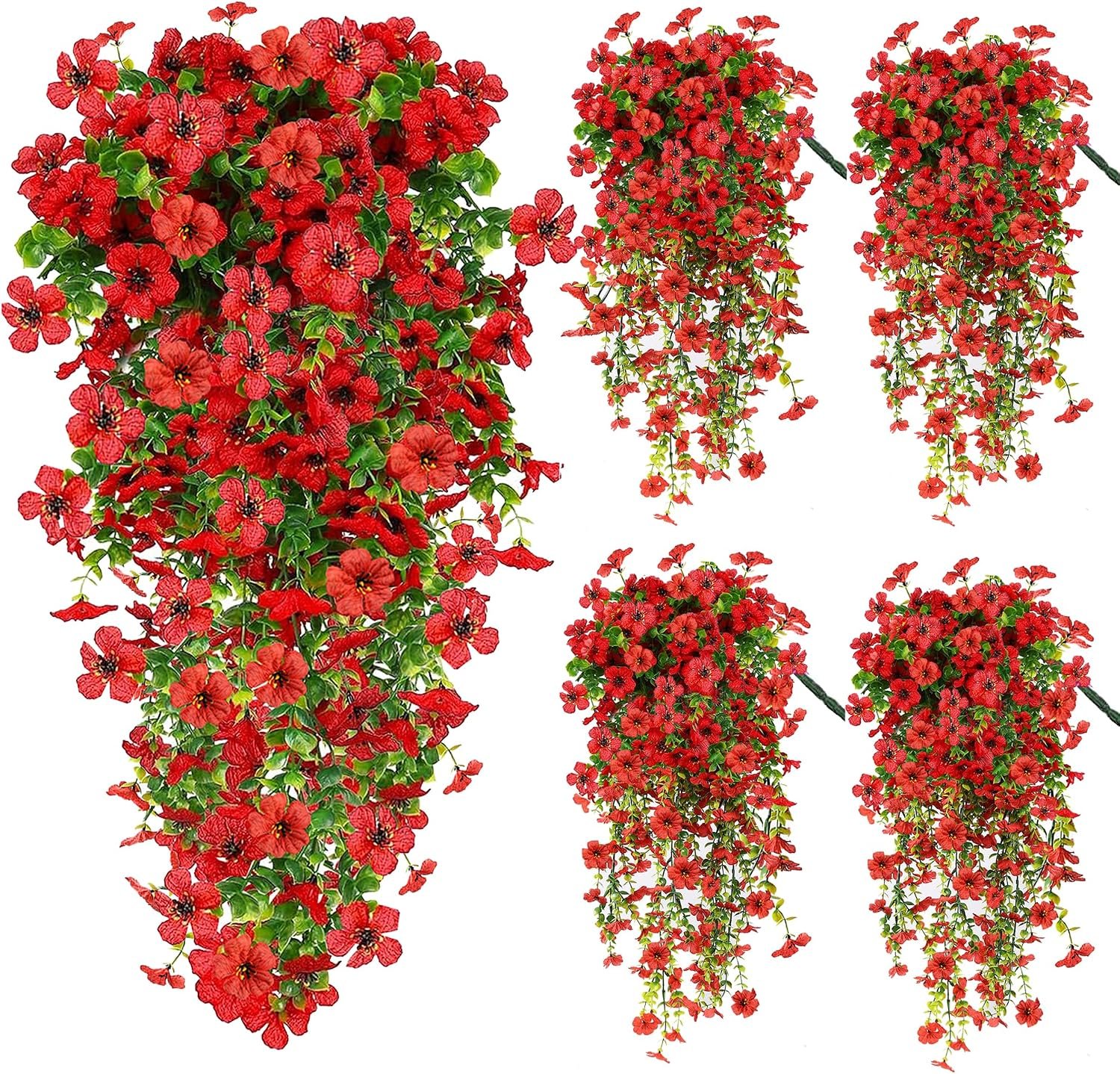 4 Pièces Fleurs Artificielles Extérieures, 77cm Plantes Artificielle