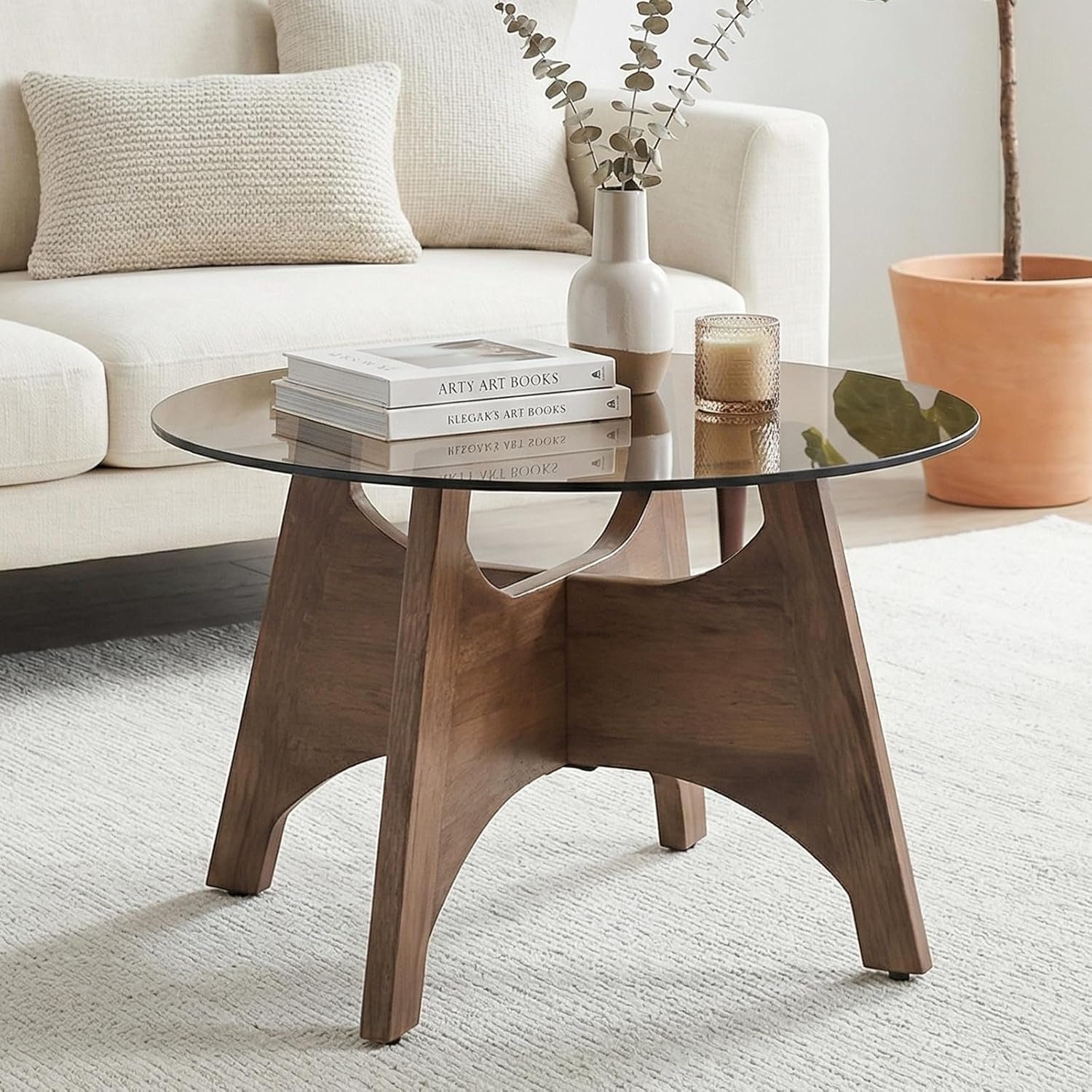 Table Basse Ronde Table d'appoint Moderne pour Salon
