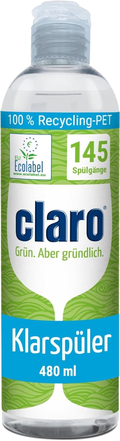 Produit de rinçage - Lot de 8 flacons de 0,48 litre chacun - Anti-calcaire et pour plus de brillance - Pour lave-vaisselle