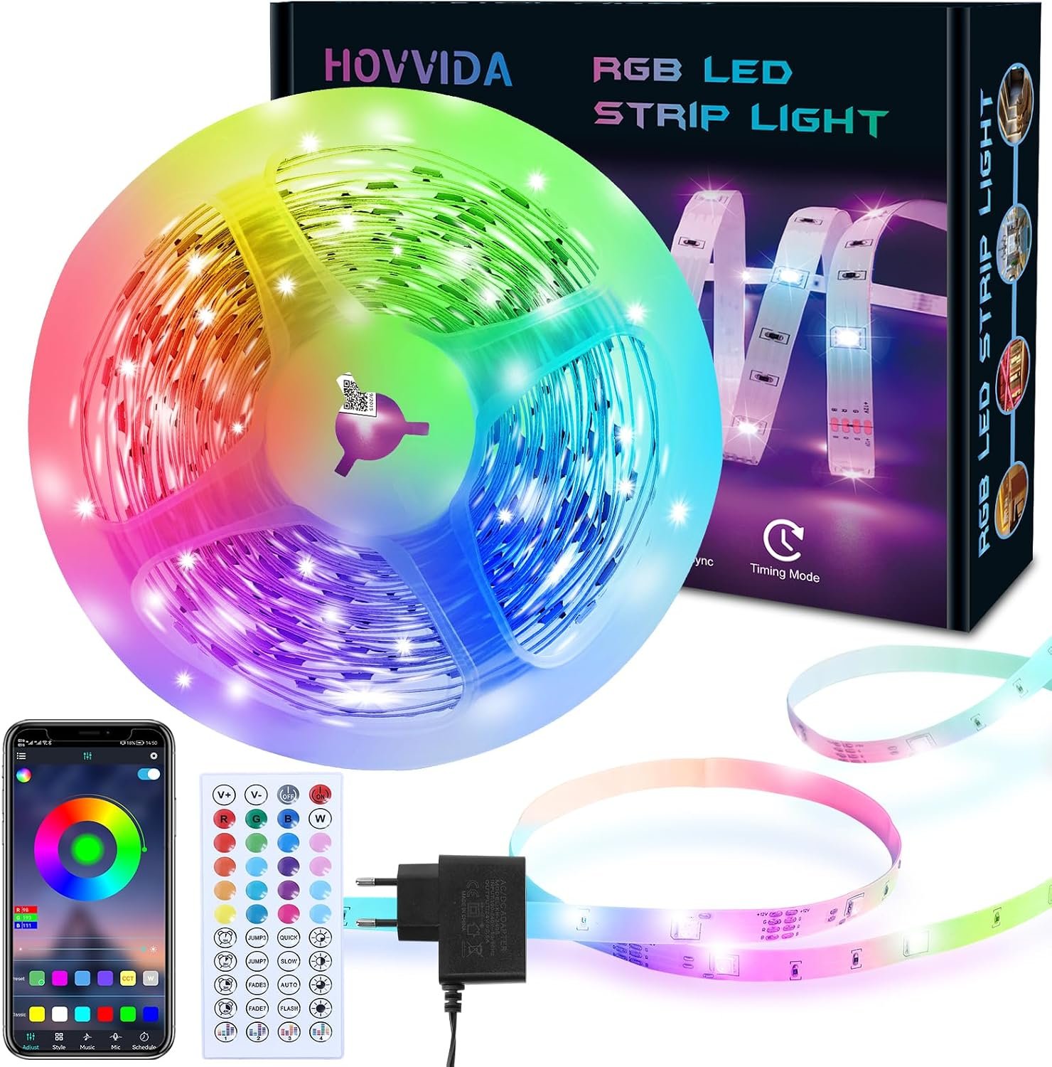 Ruban LED 10m, LED Chambre 10m, Bande LED, 300 LED, 30 LED/Mètre