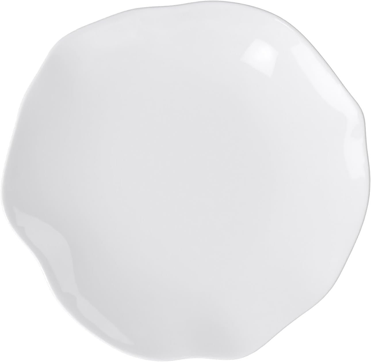 Pura assiette à dessert/petit-déjeuner, env. 22 נ22 נ2,5 cm, blanc immaculé, lave-vaisselle et four à micro-ondes, forme fluide, porcelaine Premium Bone