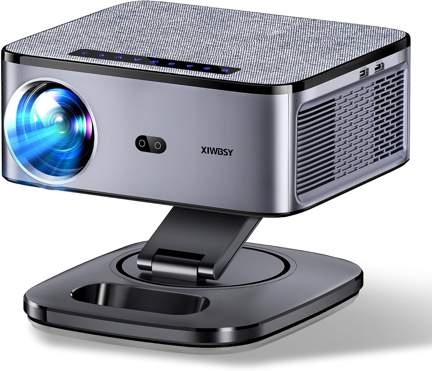 Videoprojecteur 4K Supporté, 38000 Lumen FHD, 360° Rotation, Projecteur Video 4K Contrôle Vocal, Retroprojecteur