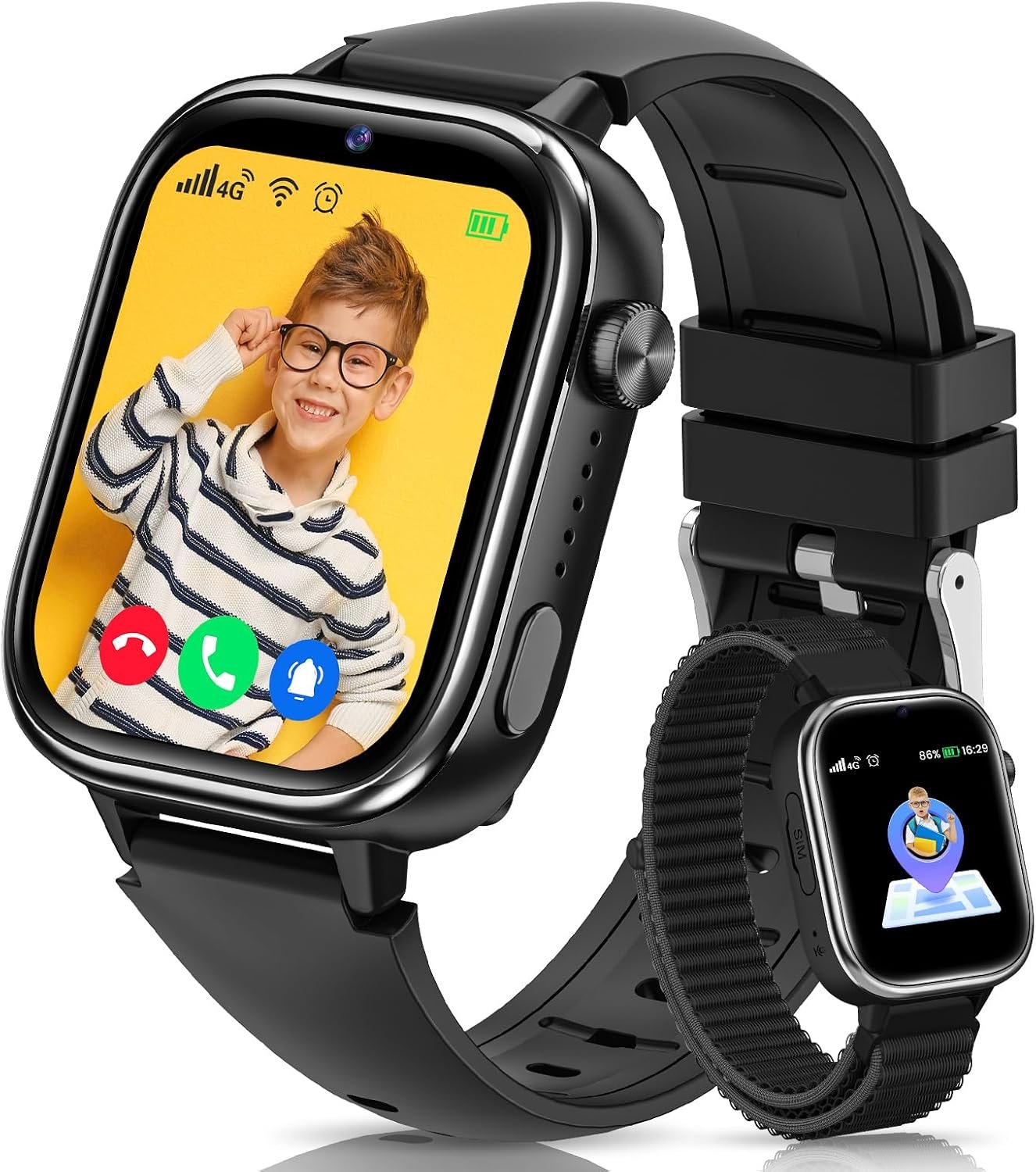 Montre Connectée Enfant GPS, Smartwatch Enfant avec Appel Vidéo, SOS, SMS Chat Vocal