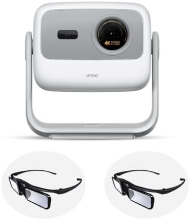 JMGO New N1S 4K Mini Videoprojecteur, Triple Laser, 1700 ISO Lumens + 2*Lunettes 3D Actives