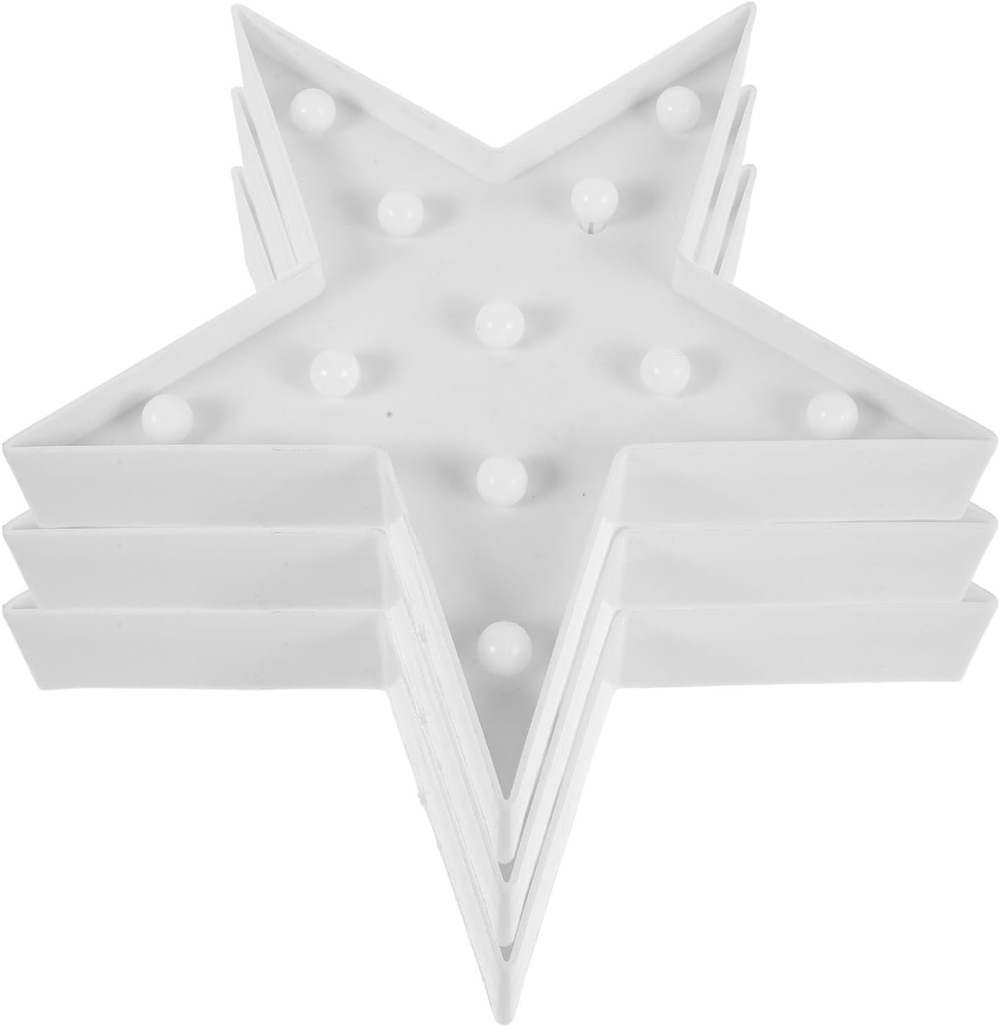 3 Pièces Lampe Étoile LED Blanche en Veilleuse Décorative