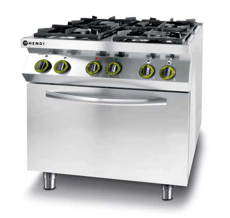 HENDI - Fourneau à gaz 4 feux avec four électrique – KITCHEN LINE