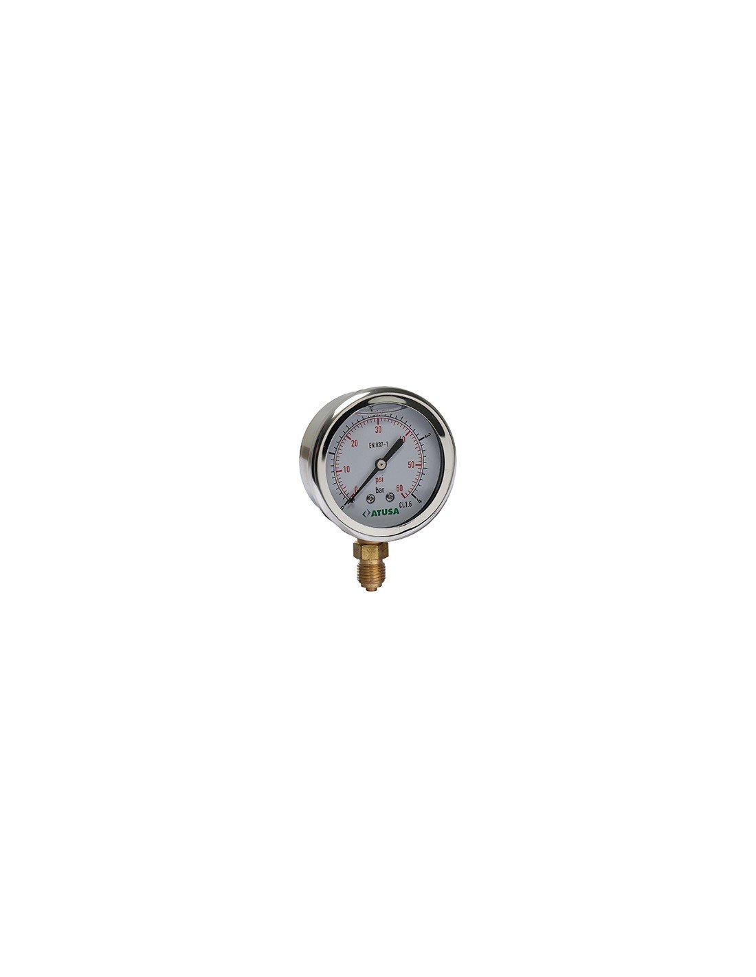 Manomètre radial à glycérine fileté 1/4", cadran 63mm ( 0 à 16 bar)