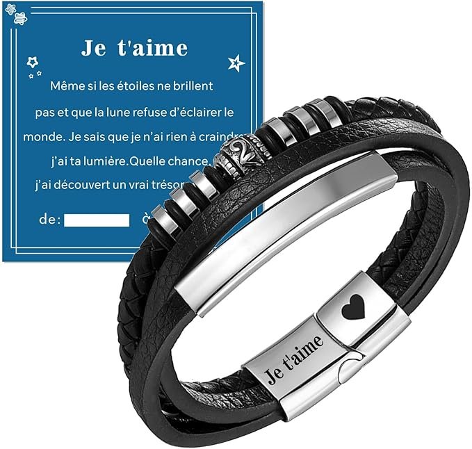 Cadeau Homme Bracelet en Cuir