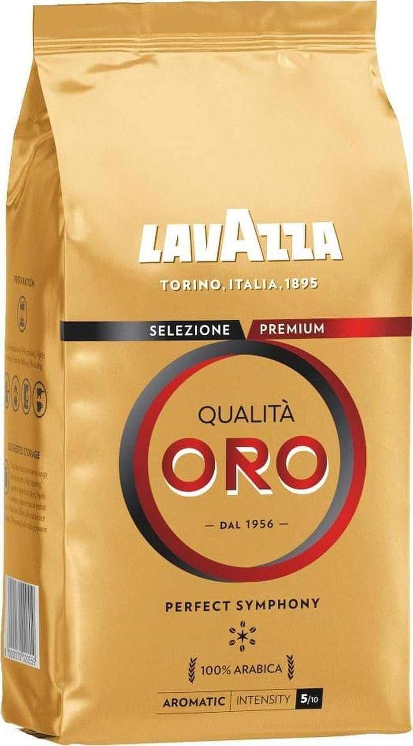Café Grain Lavazza Qualità Oro - 100 % Arabica - Café Grain Italien - Intensité 5 - Paquet de 1kg
