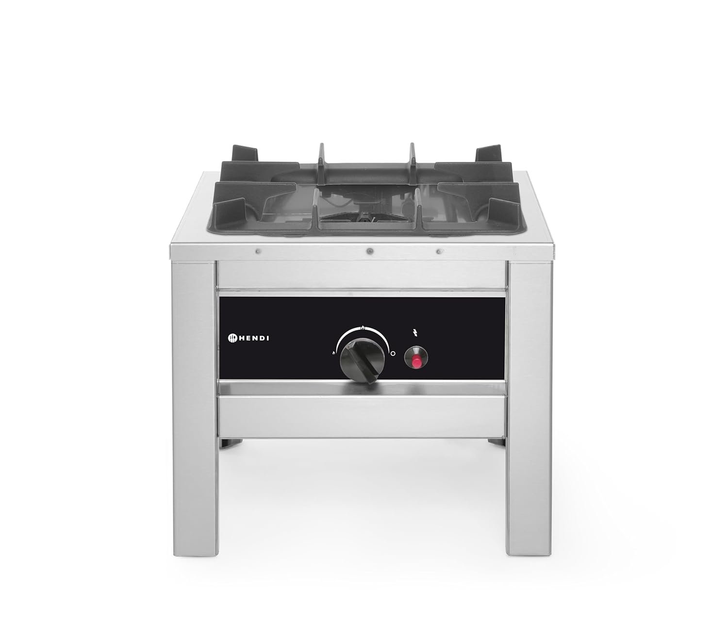 Réchaud à Gaz Professionnel Hokker pour Utilisation en Intérieur, avec Thermocouple et Allumage Électronique, Compatible Gaz Propane et Butane, 6,7kW, 425x425x(H)400mm, Acier Inoxydable