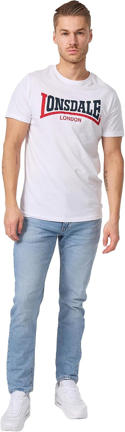 Lonsdale London Two Tone Homme T-Shirt Manches Courtes Noir Regular/Coupe Standard