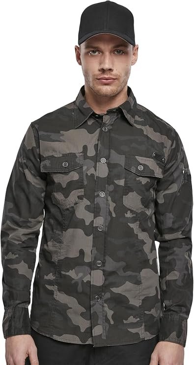 Chemise Cintrée Homme Chemise Manches Longues Noir Slim Fit