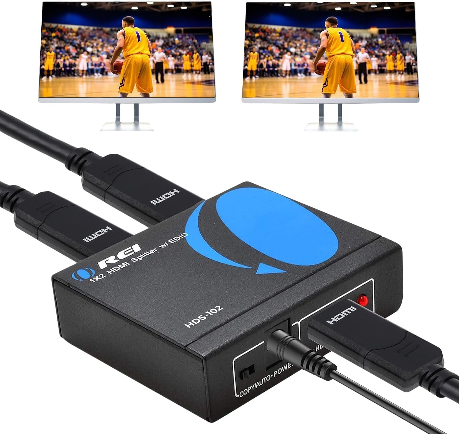 Splitter HDMI 4K 1 Entrée / 2 Sorties – Ultra HD 4K@30Hz, HDCP, Adaptateur Secteur Inclus, Compatible 3D et Full HD 1080P, Xbox, PS4, Blu-ray et HDTV