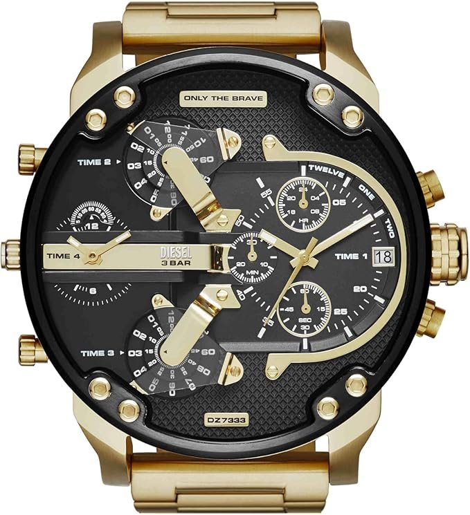 Diesel Montre Mr. Daddy pour Homme, Mouvement à Quartz Multifonctionnel avec Bracelet en Acier Inoxydable