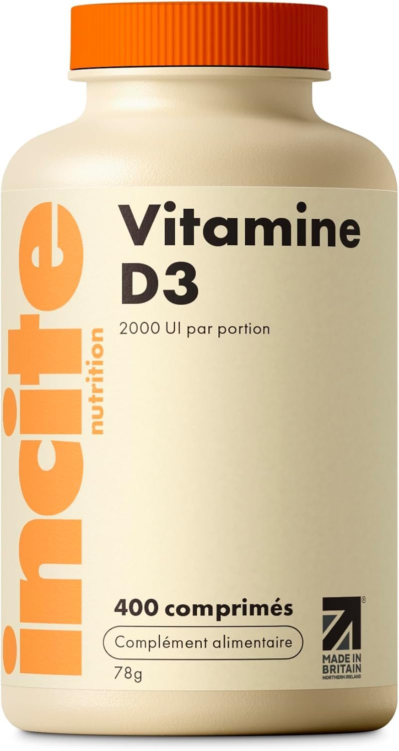 Vitamine D 2000 UI – 400 micro comprimés de Vitamine D3 faciles à avaler – Cholécalciférol VIT D3 à très haute concentration – Complément végétarien – Fabriqué au Royaume-Uni