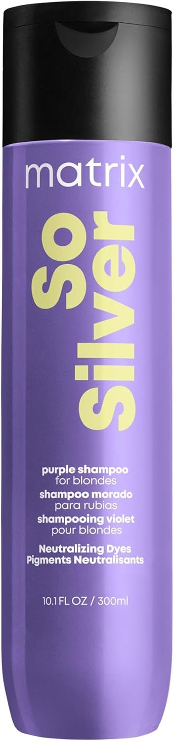 Shampoing Violet So Silver - Neutralise Les Reflets Jaunes & Cuivrés - Apporte de la Luminosité - Cheveux Blonds, Gris ou Blancs - Homme & Femme - 300 ml